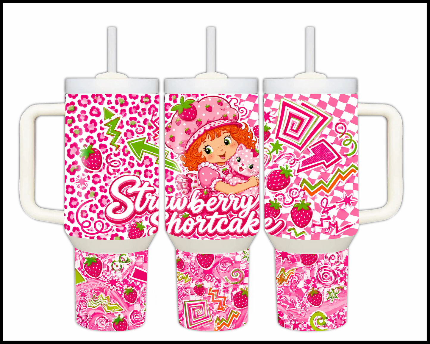 Strawberry Shortcake Inspired Big Guzzler Stainless Steel Tumbler (1312)