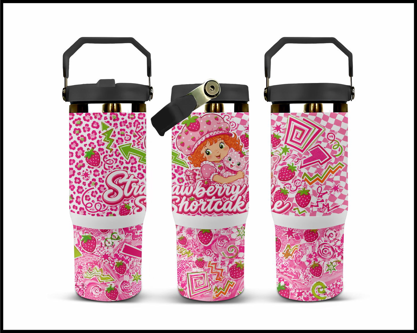 Strawberry Shortcake Inspired Big Guzzler Stainless Steel Tumbler (1312)