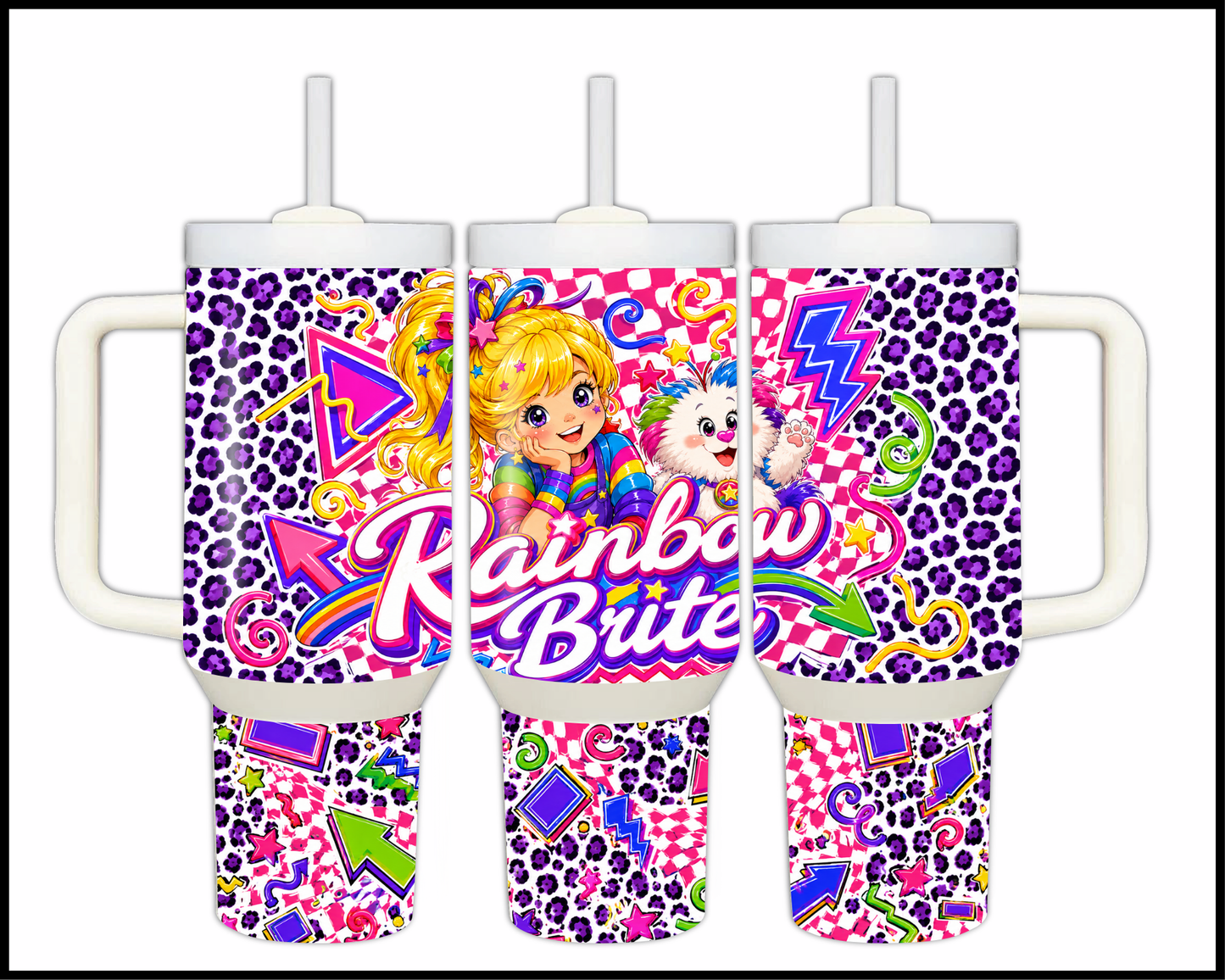 Rainbow Brite Inspired Big Guzzler Stainless Steel Tumbler (1313)