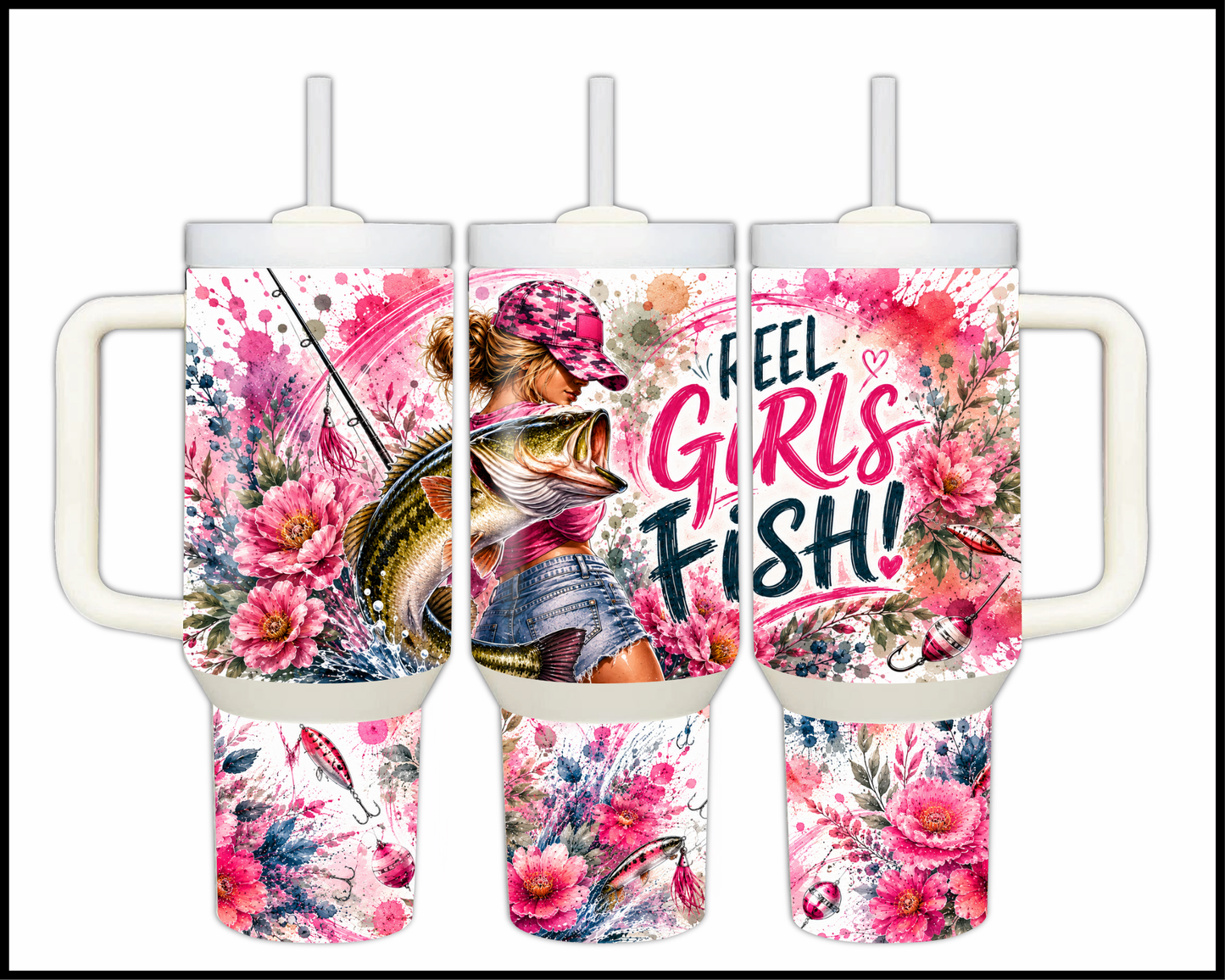 Reel Girls Fish Big Guzzler Stainless Steel Tumbler (1319)