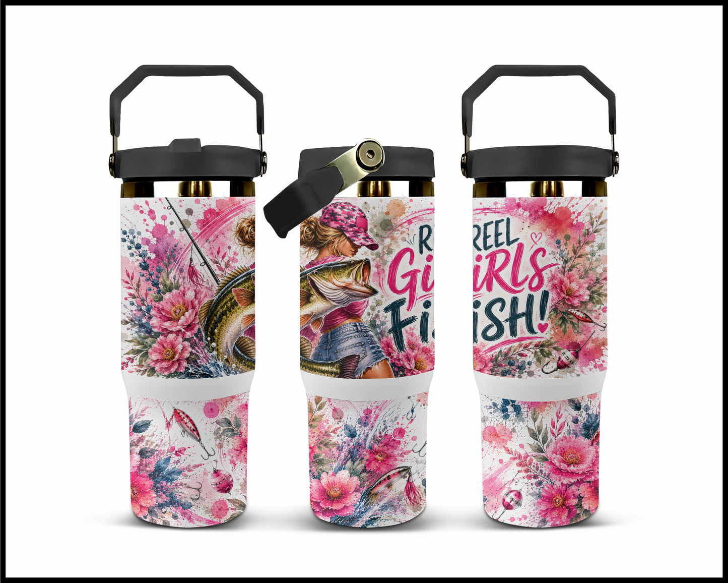 Reel Girls Fish Big Guzzler Stainless Steel Tumbler (1319)