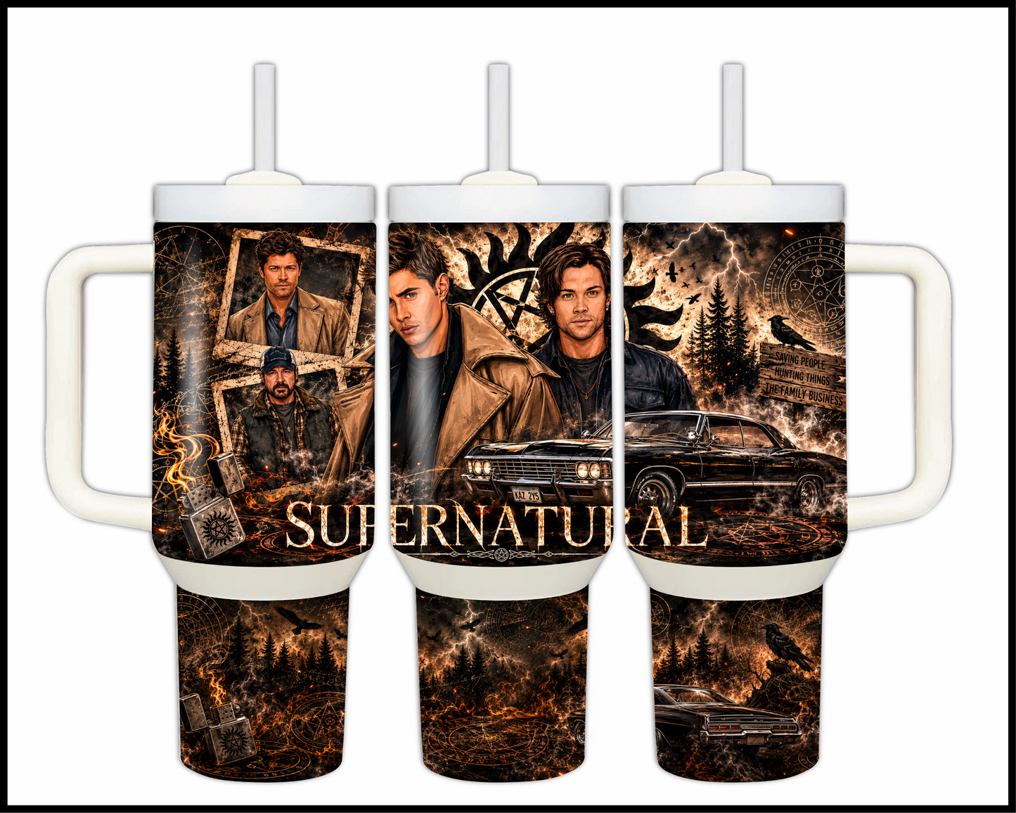 Supernatural Inspired Big Guzzler Stainless Steel Tumbler (1341)