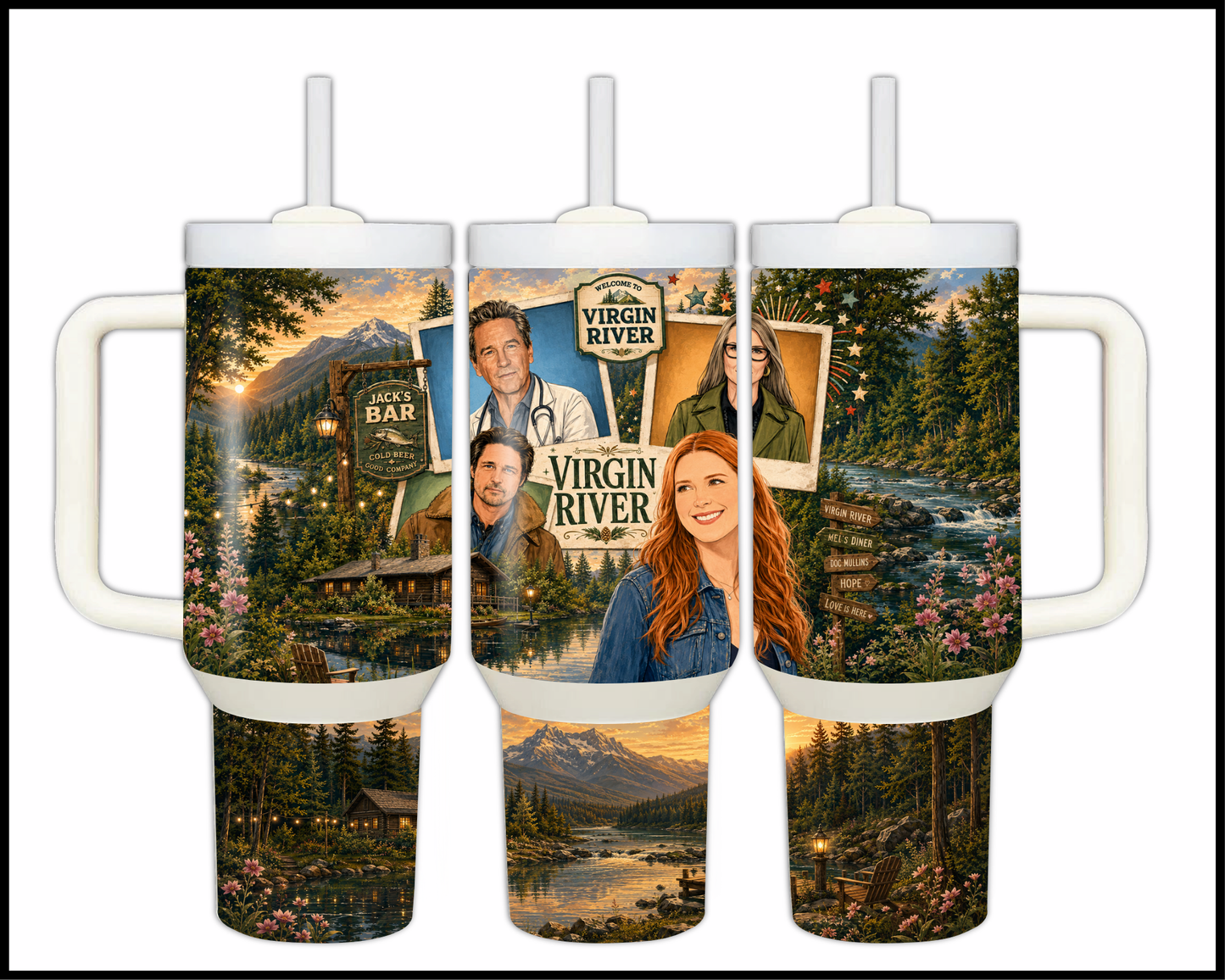 Virgin River Inspired Big Guzzler Stainless Steel Tumbler (1343)