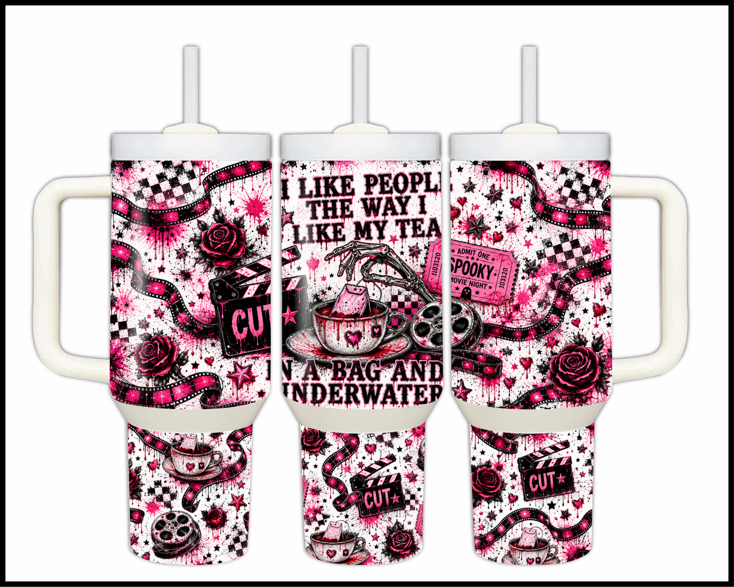 I Like People The Way I Like My Tea Big Guzzler Stainless Steel Tumbler (1352)