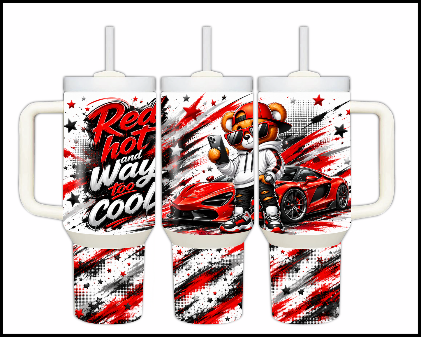 Red Hot & Way Too Cool Big Guzzler Stainless Steel Tumbler (1368)