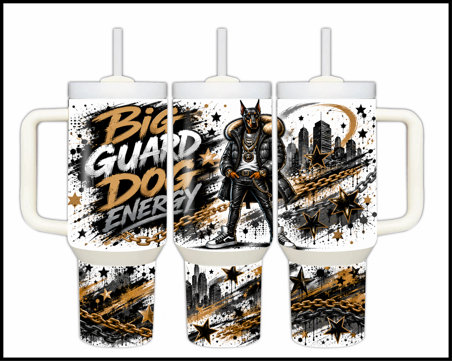 Big Guard Dog Energy Big Guzzler Stainless Steel Tumbler (1369)