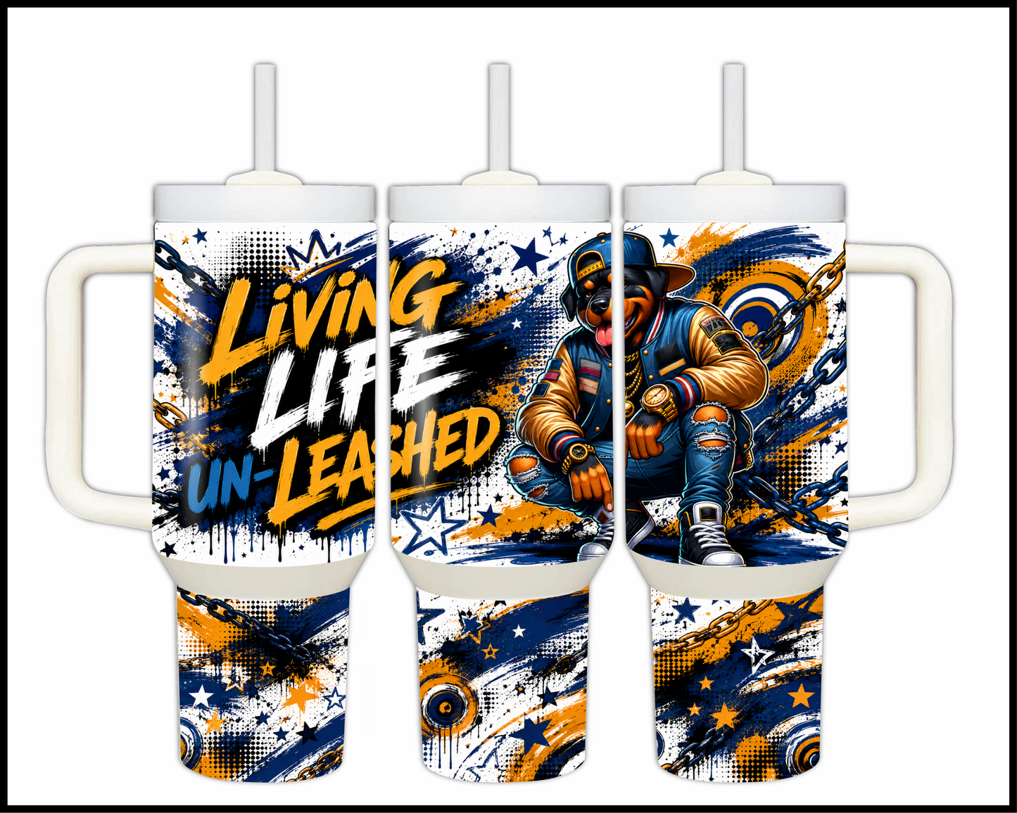 Livin Life Un-Leashed Big Guzzler Stainless Steel Tumbler (1370)