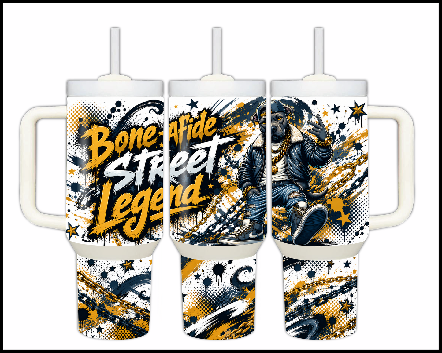 Bone-a-fide Street Legend Big Guzzler Stainless Steel Tumbler (1372)
