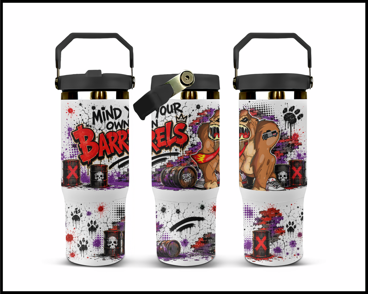 Mind Your Own Barrels Big Guzzler Stainless Steel Tumbler (1374)