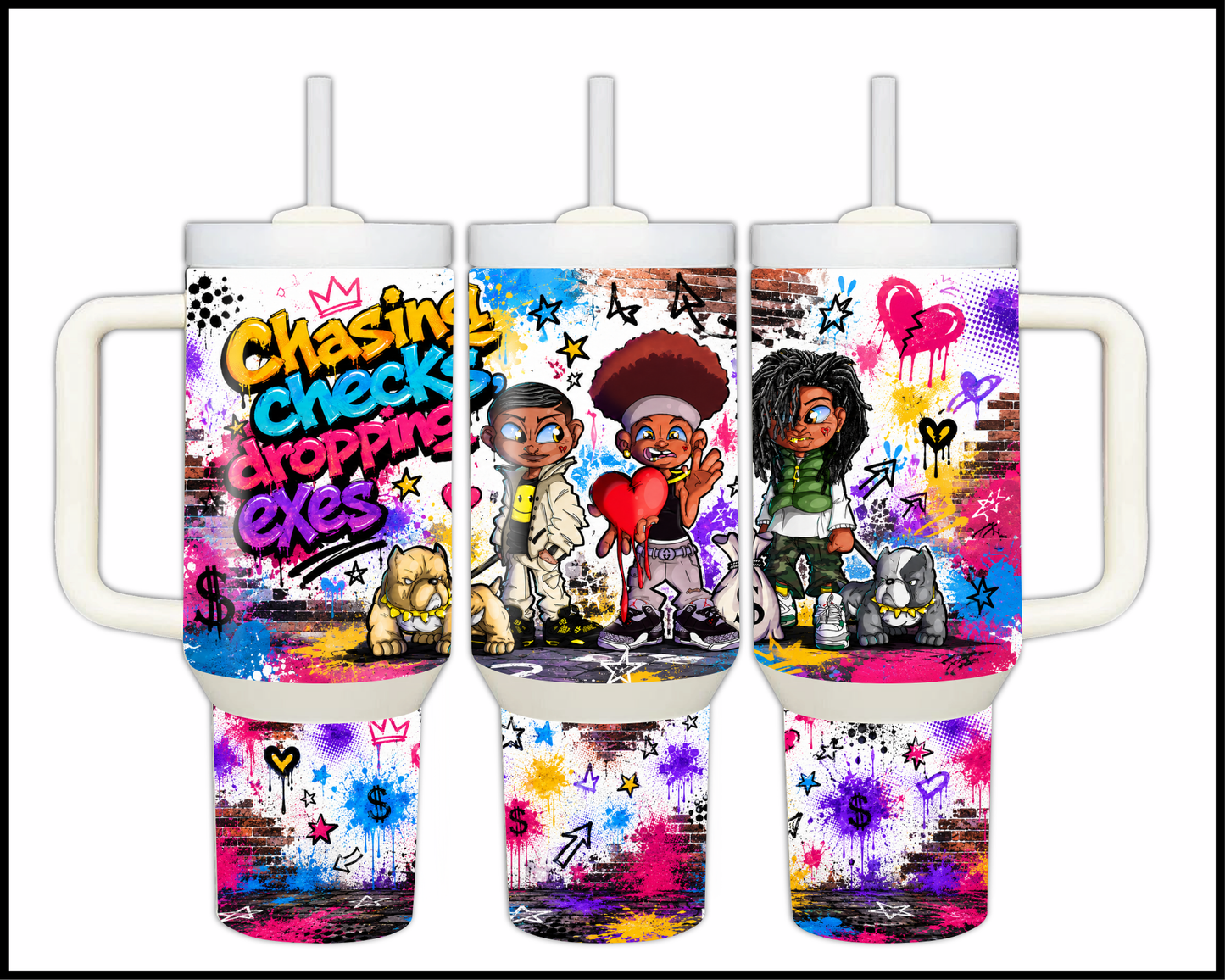Chasing Checks Dropping Exes Big Guzzler Stainless Steel Tumbler (1376)