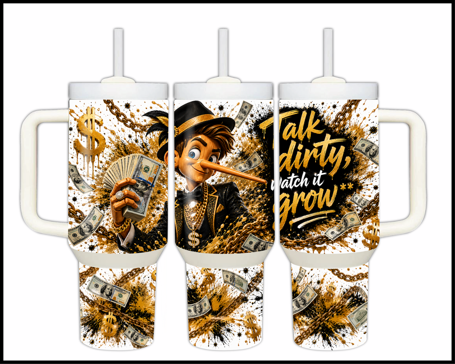 Talk Dirty Watch It Grow Big Guzzler Stainless Steel Tumbler (1377)