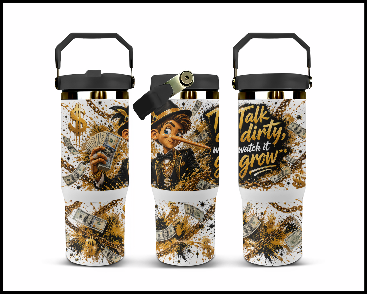 Talk Dirty Watch It Grow Big Guzzler Stainless Steel Tumbler (1377)