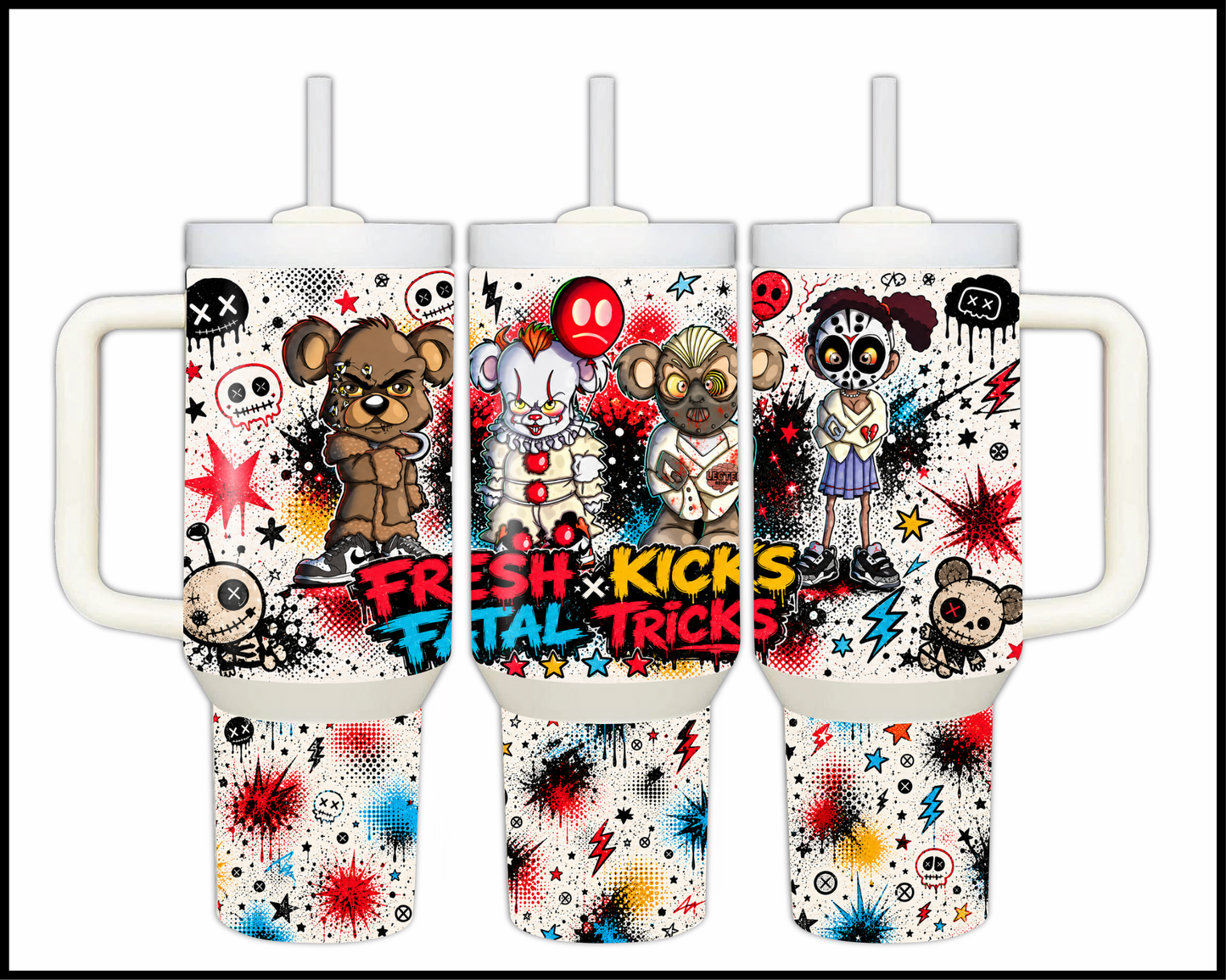 Fresh Kicks Fatal Tricks Big Guzzler Stainless Steel Tumbler (1379)