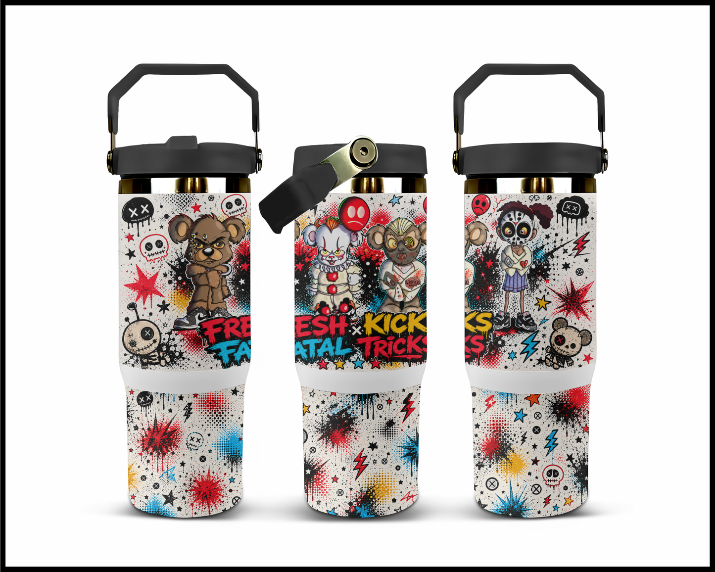 Fresh Kicks Fatal Tricks Big Guzzler Stainless Steel Tumbler (1379)