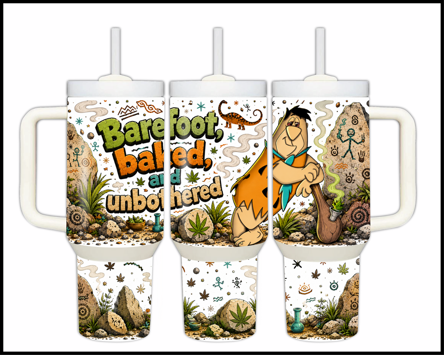 Barefoot, Baked & Unbothered Big Guzzler Stainless Steel Tumbler (1381)
