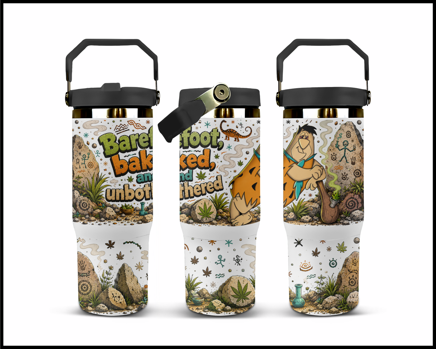 Barefoot, Baked & Unbothered Big Guzzler Stainless Steel Tumbler (1381)