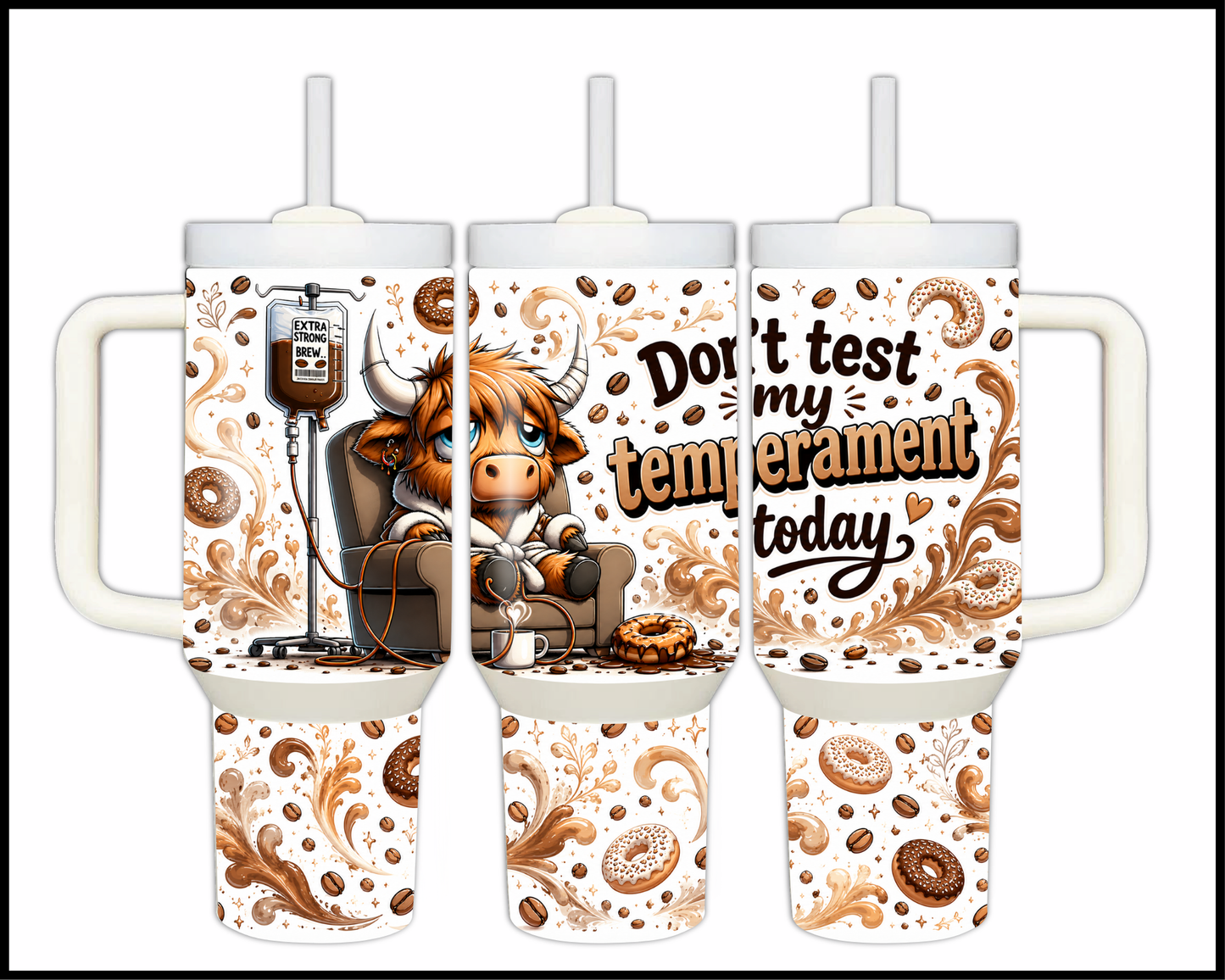Dont Test My Temperament Today Big Guzzler Stainless Steel Tumbler (1383)