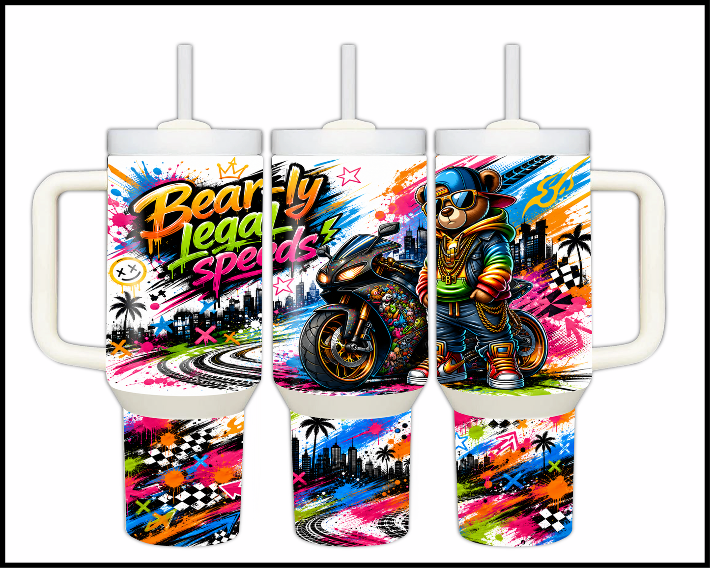 Bear-ly Legal Speeds Big Guzzler Stainless Steel Tumbler (1386)