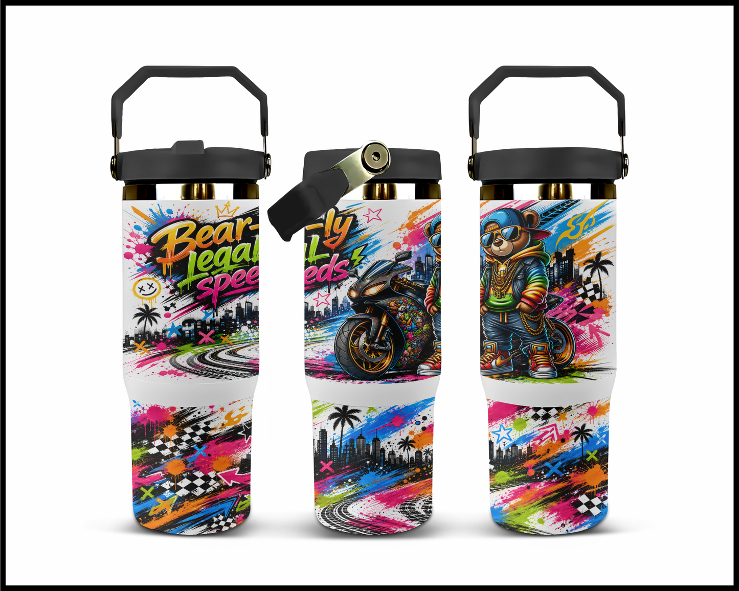 Bear-ly Legal Speeds Big Guzzler Stainless Steel Tumbler (1386)