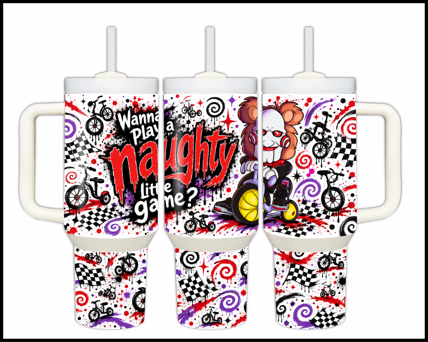 Wanna Play A Naughty Little Game? Big Guzzler Stainless Steel Tumbler (1390)