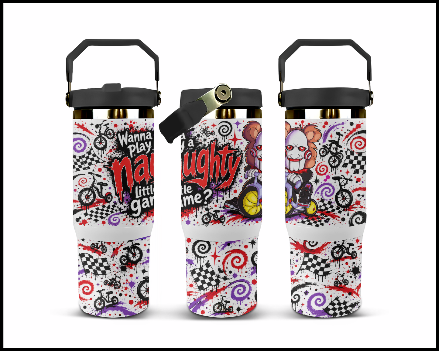 Wanna Play A Naughty Little Game? Big Guzzler Stainless Steel Tumbler (1390)
