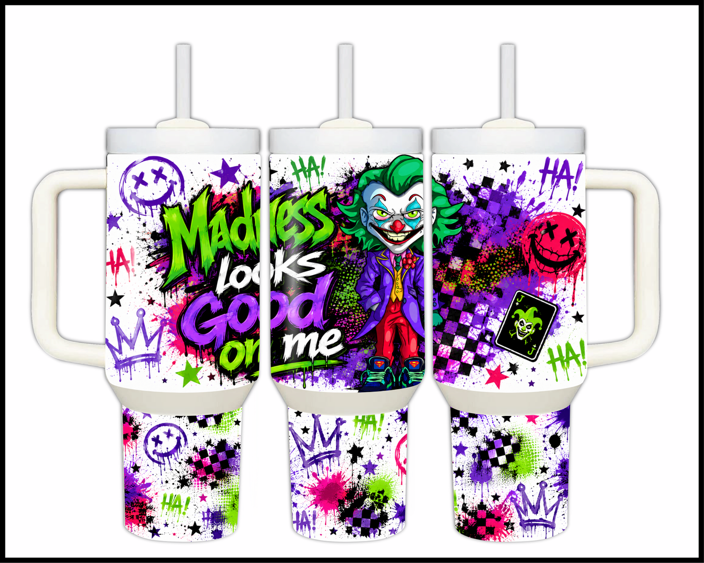 Madness Looks Good On Me Big Guzzler Stainless Steel Tumbler (1391)