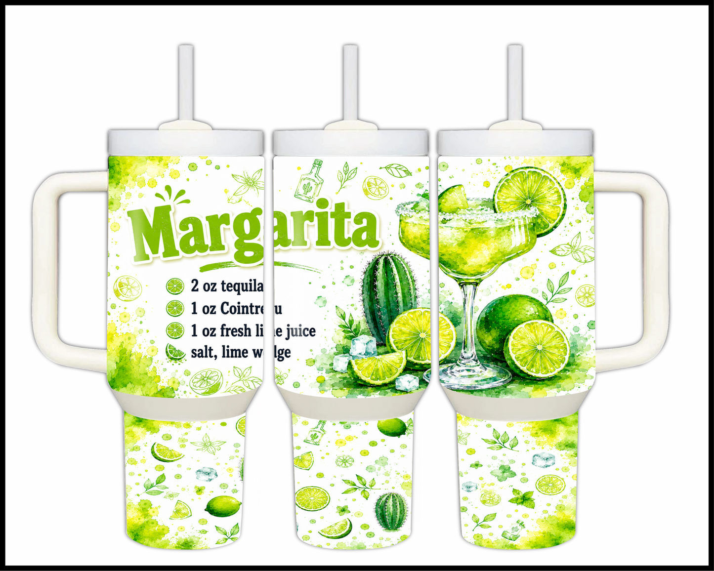 Happy Hour Recipes - Margarita Big Guzzler Stainless Steel Tumbler (1395)