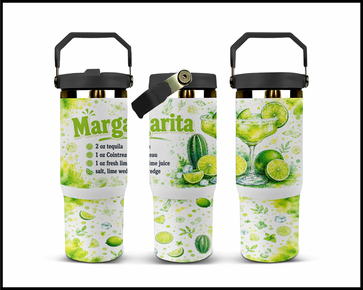 Happy Hour Recipes - Margarita Big Guzzler Stainless Steel Tumbler (1395)