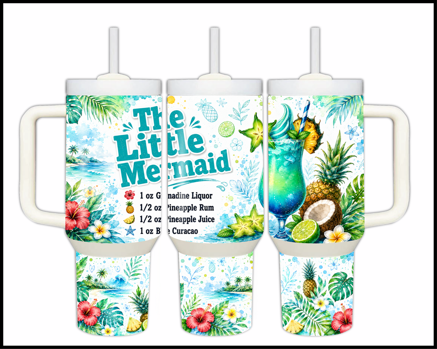 Happy Hour Recipes - The Little Mermaid Big Guzzler Stainless Steel Tumbler (1399)