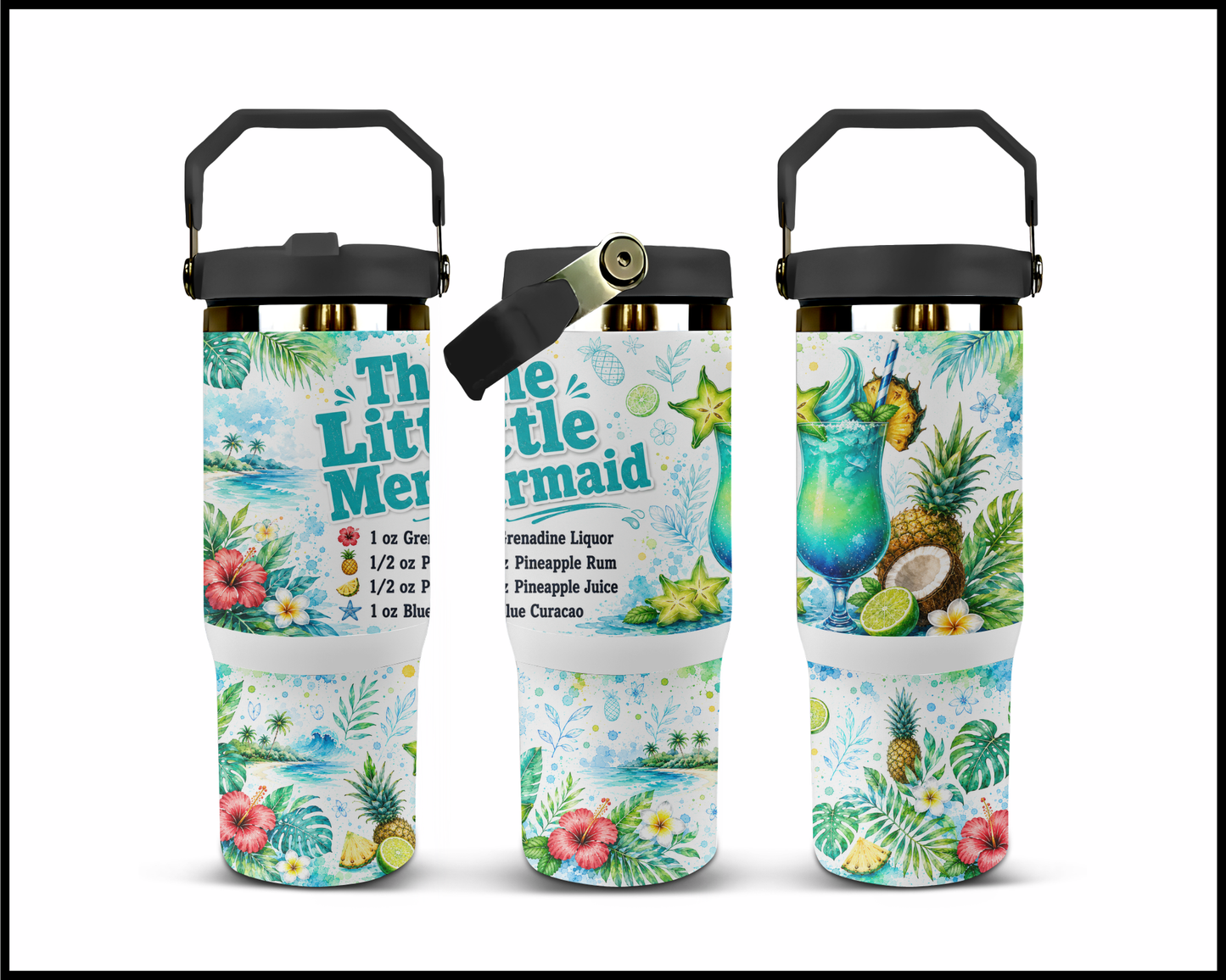 Happy Hour Recipes - The Little Mermaid Big Guzzler Stainless Steel Tumbler (1399)