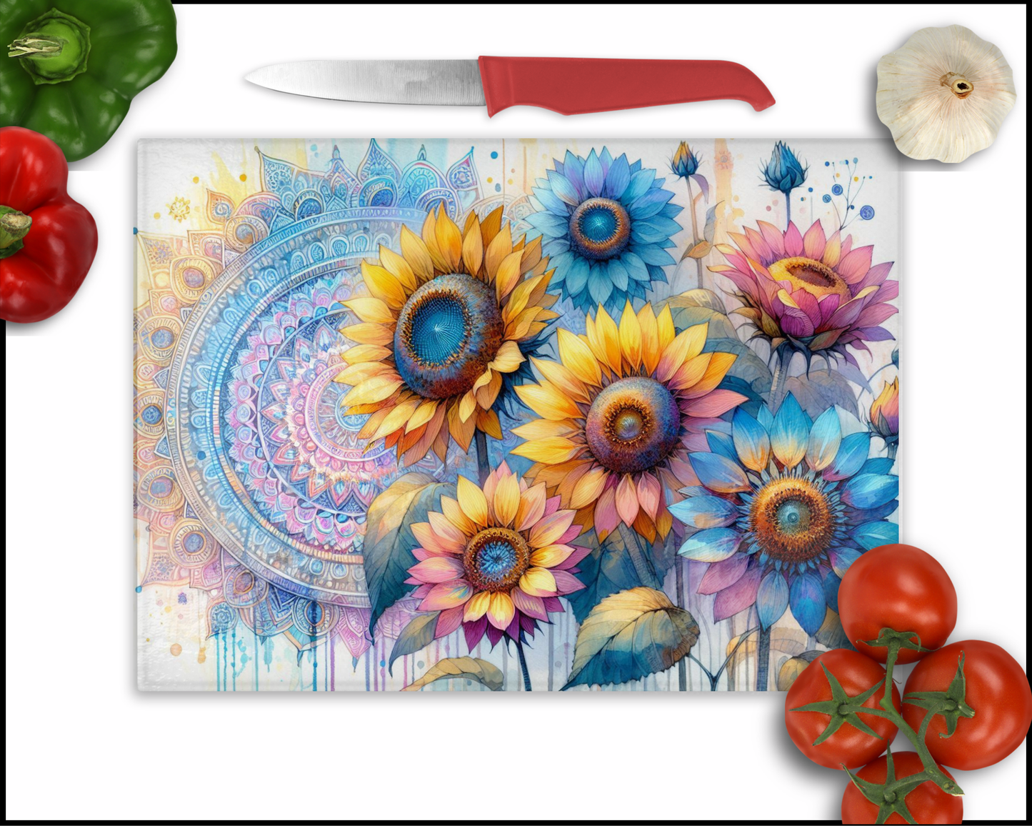 Floral Mandala Sublimated Cutting Board (139)