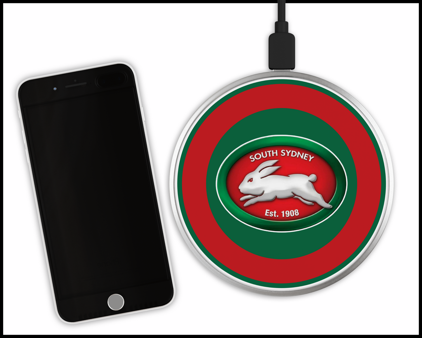 South Sydney Rabbitohs Sublimated Wireless Phone Charger