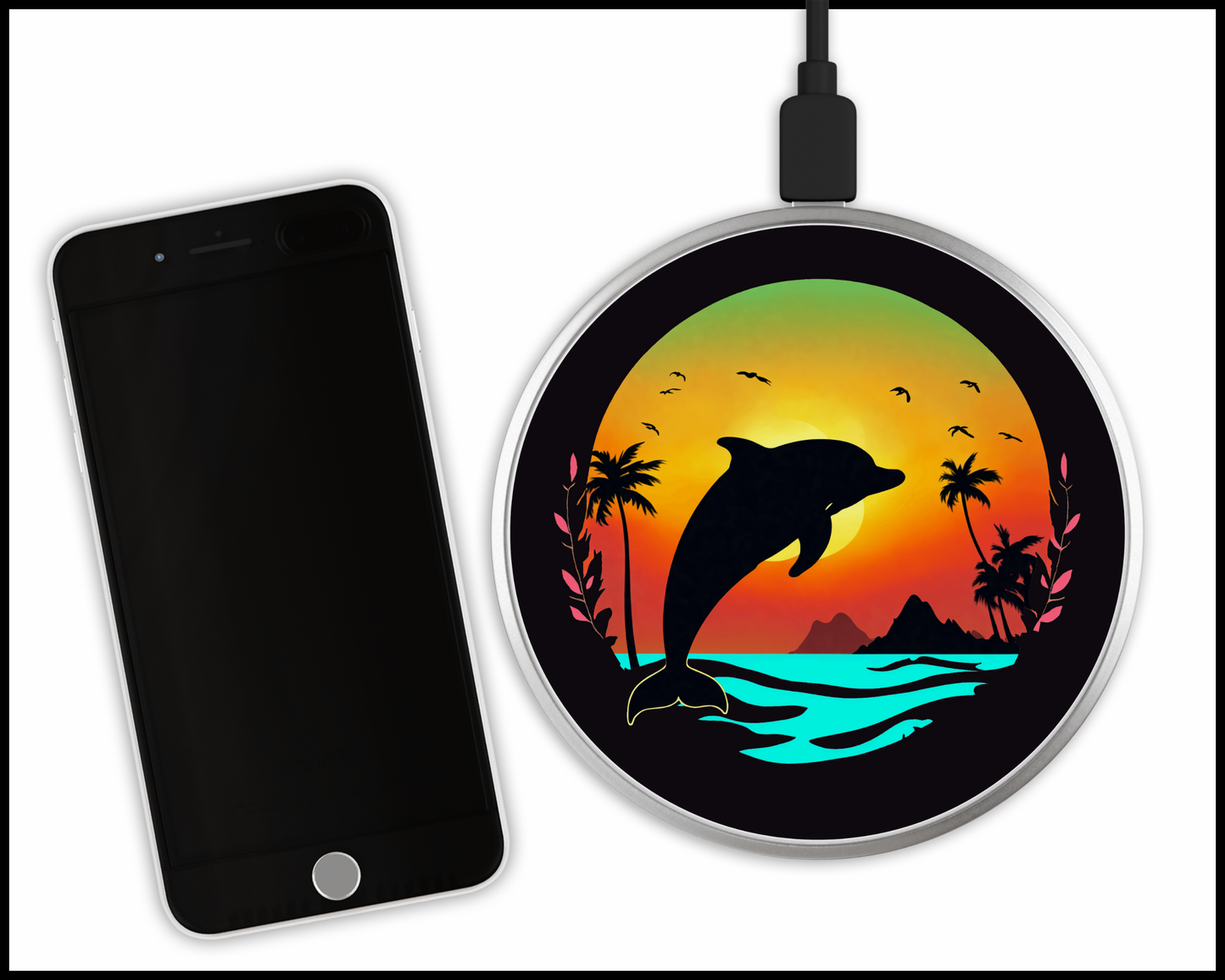 Dolphin Sublimated Wireless Phone Charger (313)