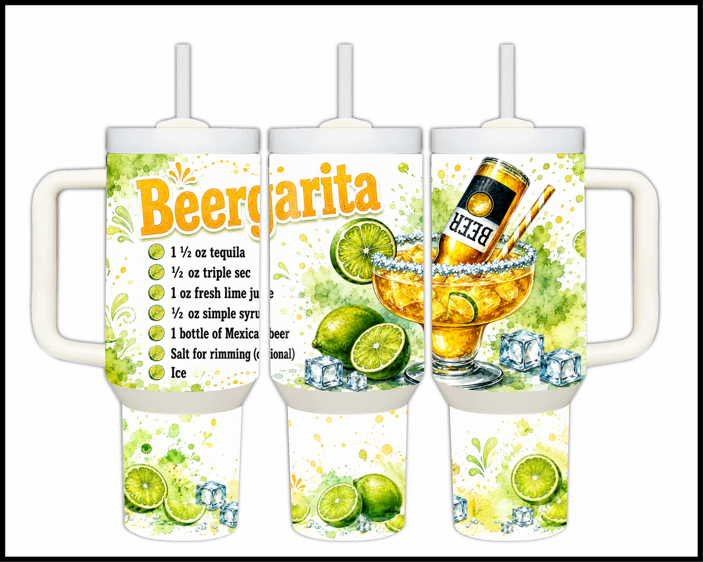 Happy Hour Recipes - Beergarita Big Guzzler Stainless Steel Tumbler (1400)
