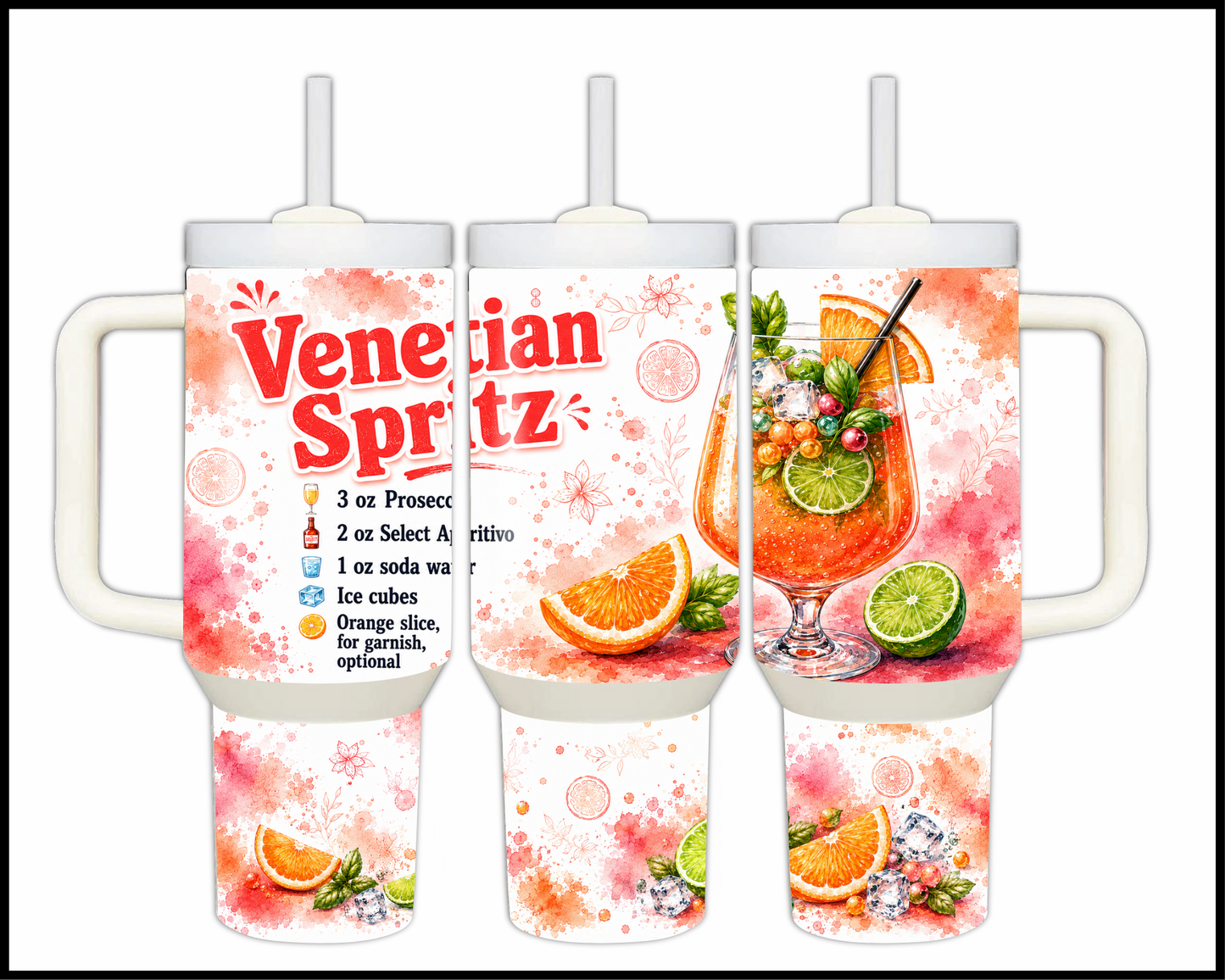 Happy Hour Recipes - Venetian Spritz Big Guzzler Stainless Steel Tumbler (1407)