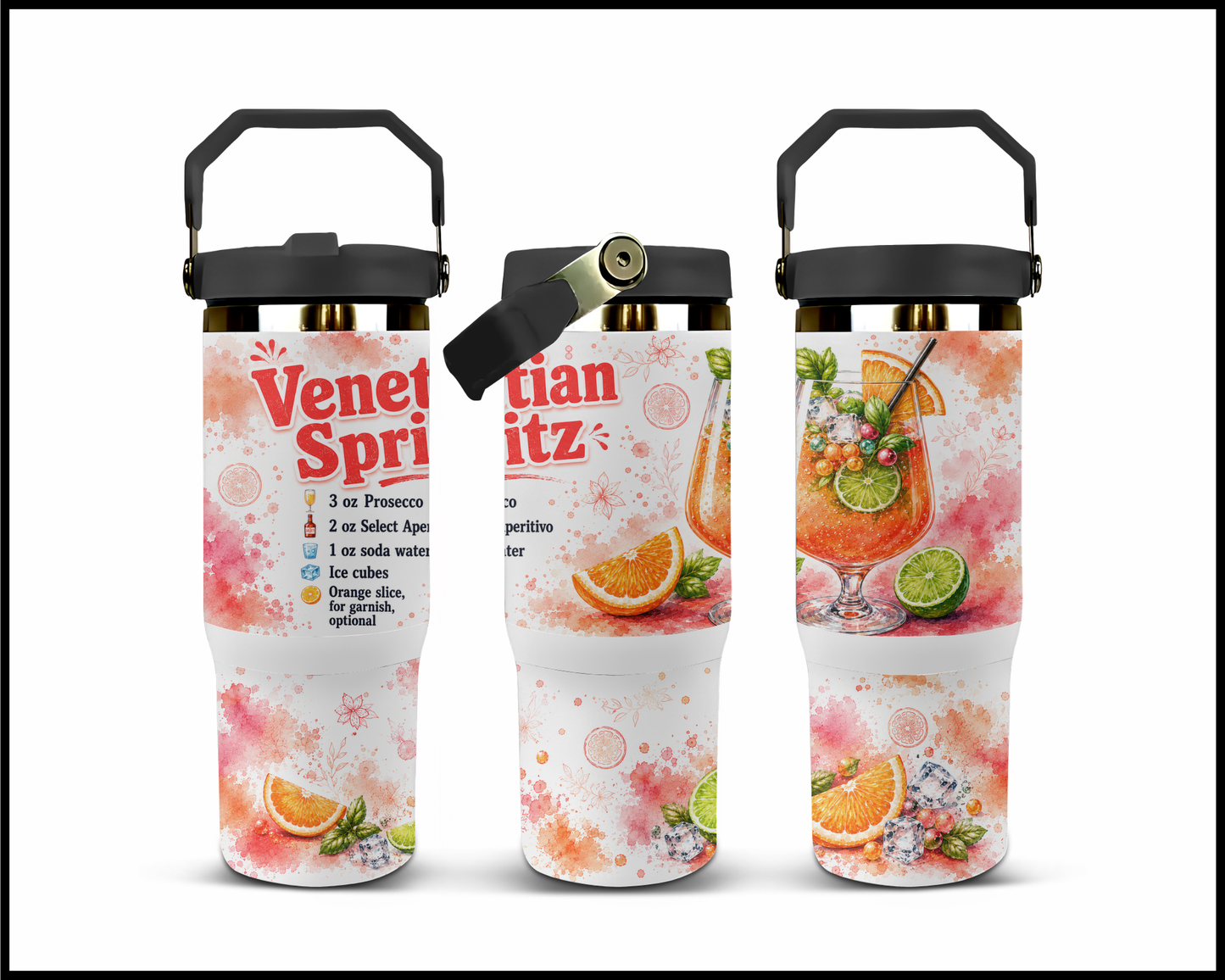 Happy Hour Recipes - Venetian Spritz Big Guzzler Stainless Steel Tumbler (1407)