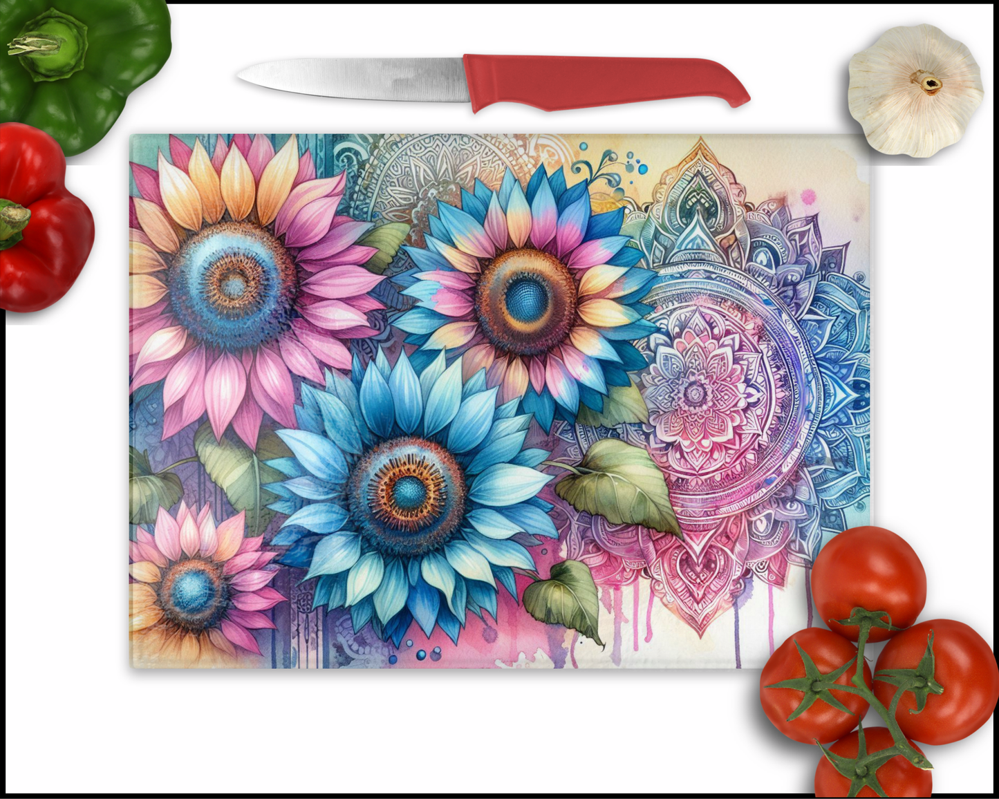 Floral Mandala Sublimated Cutting Board (140)