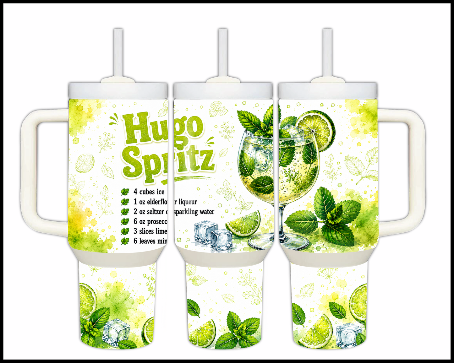 Happy Hour Recipes - Hugo Spritz Big Guzzler Stainless Steel Tumbler (1425)