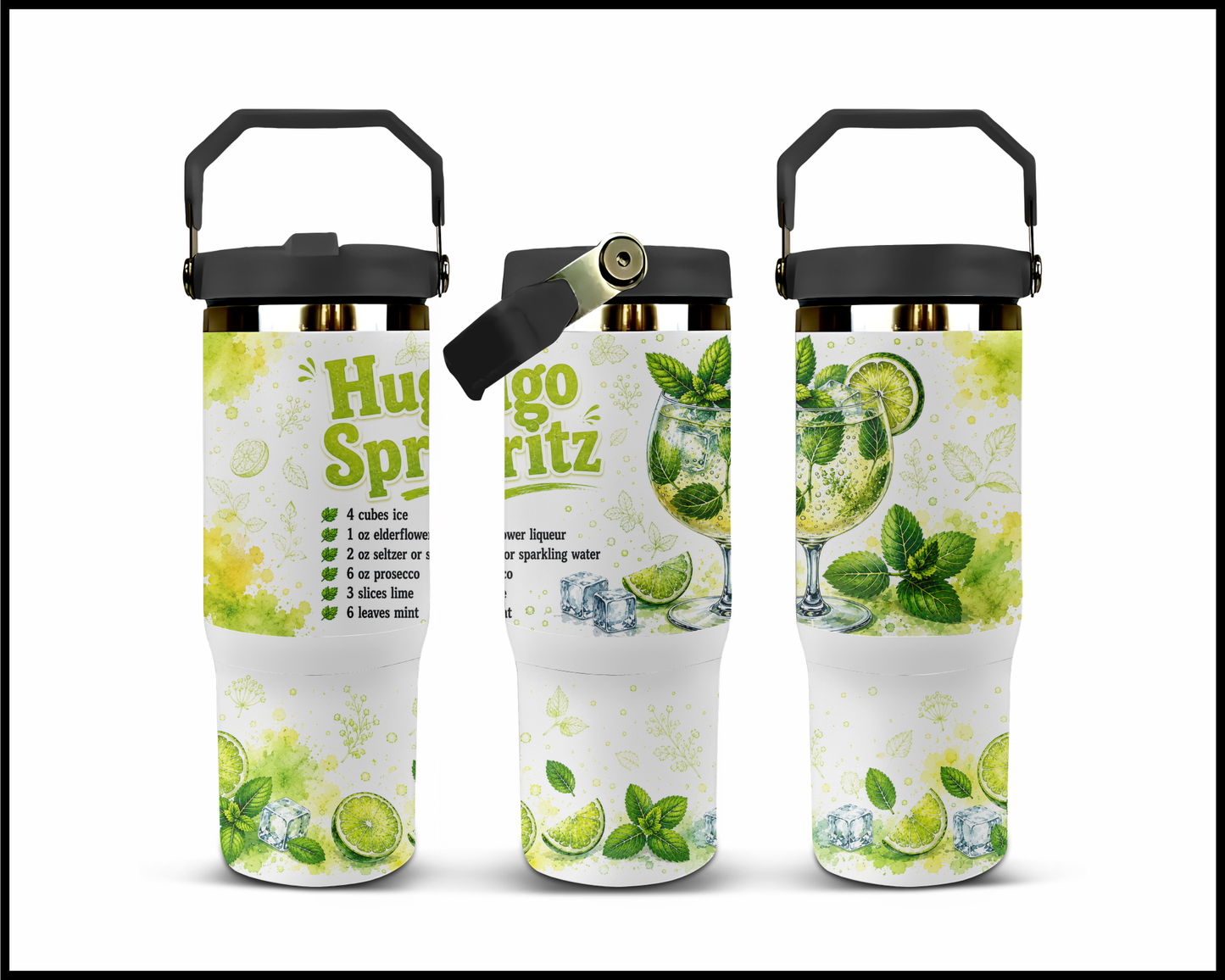 Happy Hour Recipes - Hugo Spritz Big Guzzler Stainless Steel Tumbler (1425)