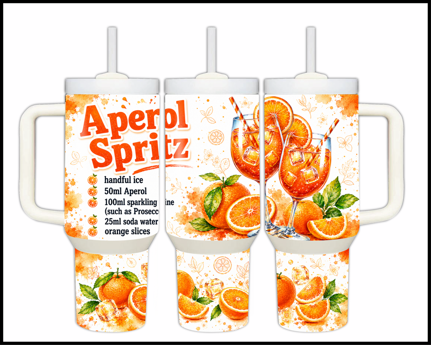 Happy Hour Recipes - Aperol Spritz Big Guzzler Stainless Steel Tumbler (1427)