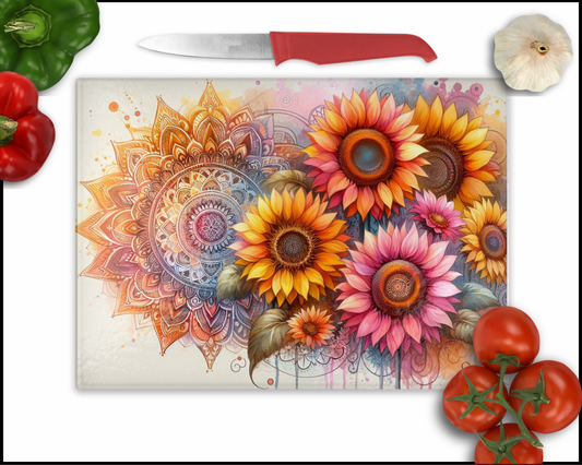 Floral Mandala Sublimated Cutting Board (142)