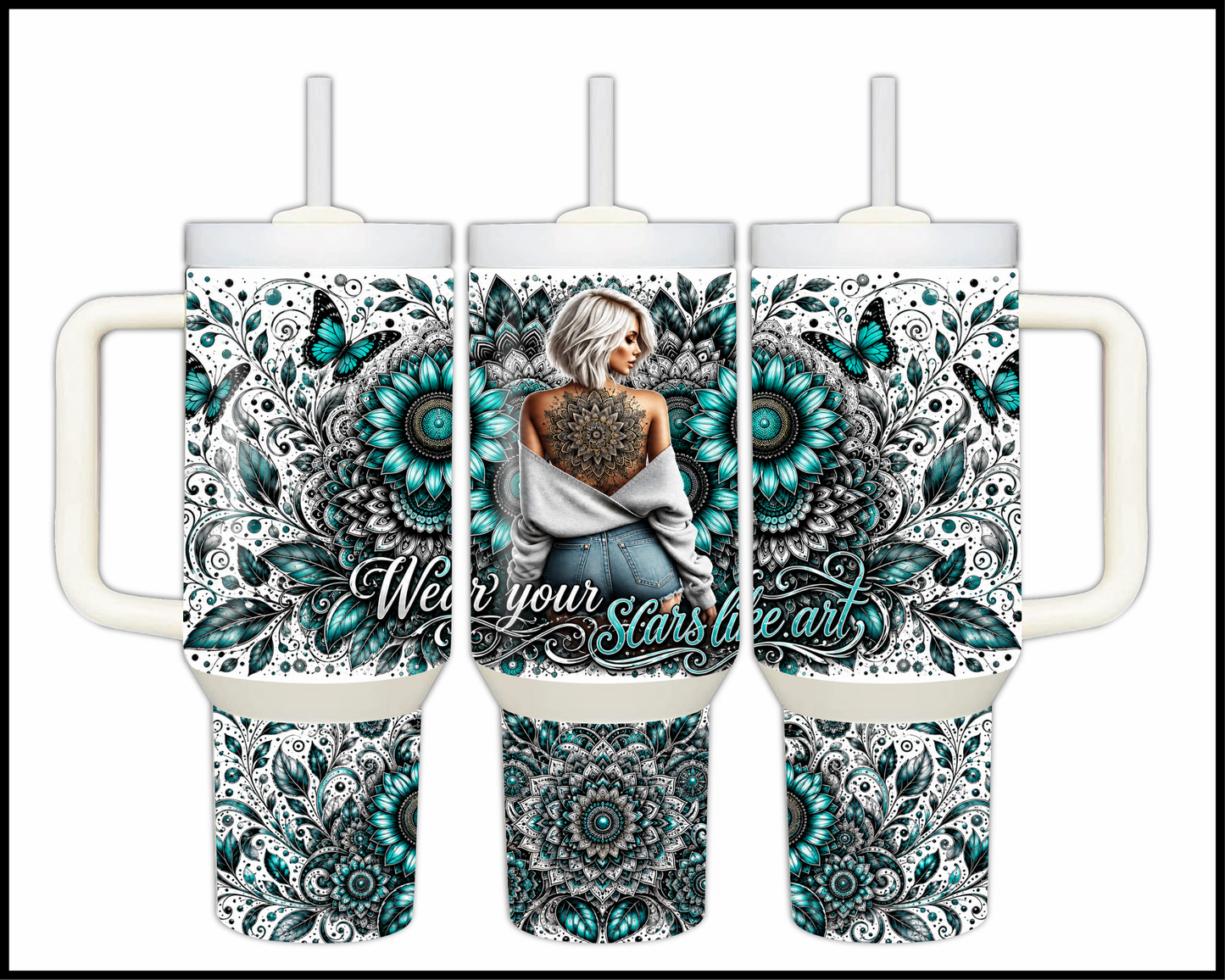 Wear Your Scars Like Art Stainless Steel Tumbler (1449)