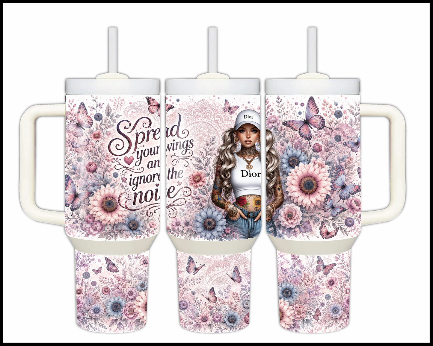 Spread Your Wings And Ignore The Noise Stainless Steel Tumbler (1457)