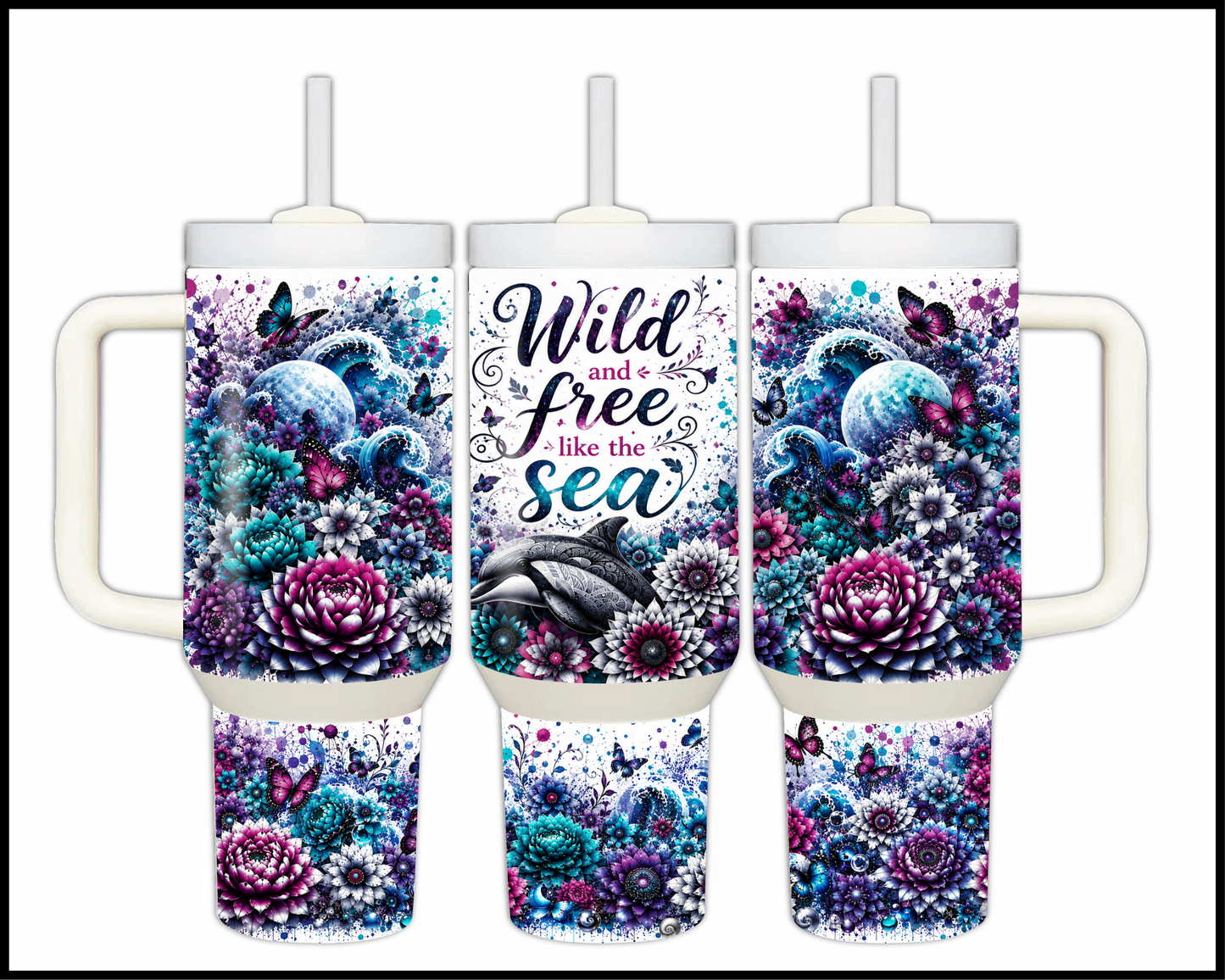 Wild & Free Like The Sea Stainless Steel Tumbler (1458)