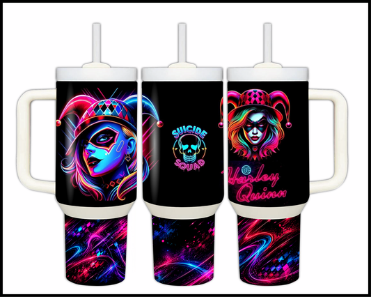 Electric Glow - Harley Quinn Stainless Steel Tumbler (1496)