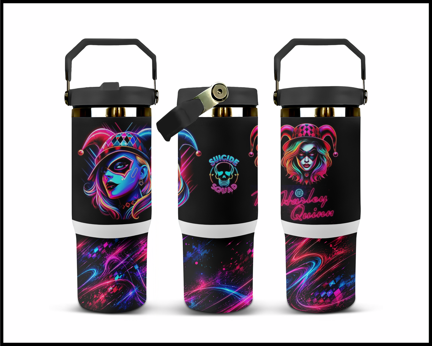 Electric Glow - Harley Quinn Stainless Steel Tumbler (1496)
