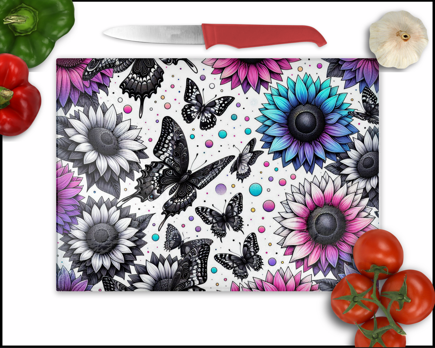 Floral Butterflies Sublimated Cutting Board (149)