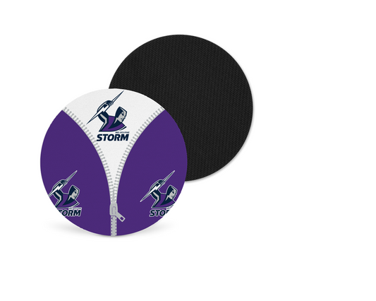 Melbourne Storm Zip Up Neoprene Drink Coaster x2 (Round)