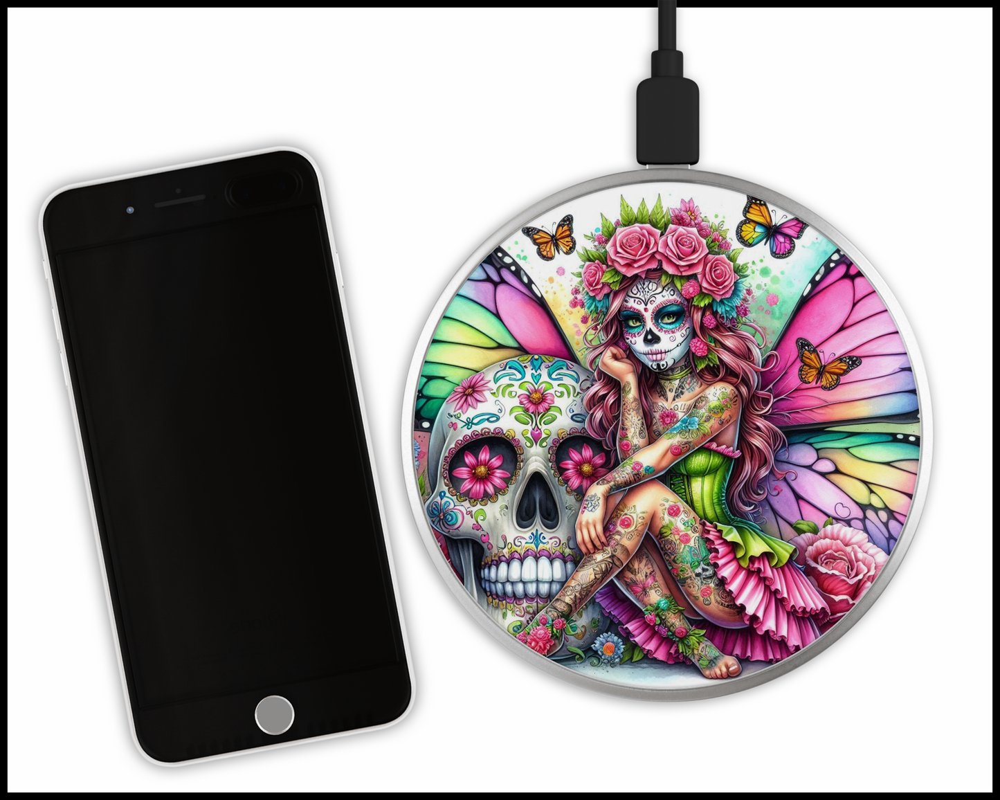 Mandala Fairy Sublimated Wireless Phone Charger (214)