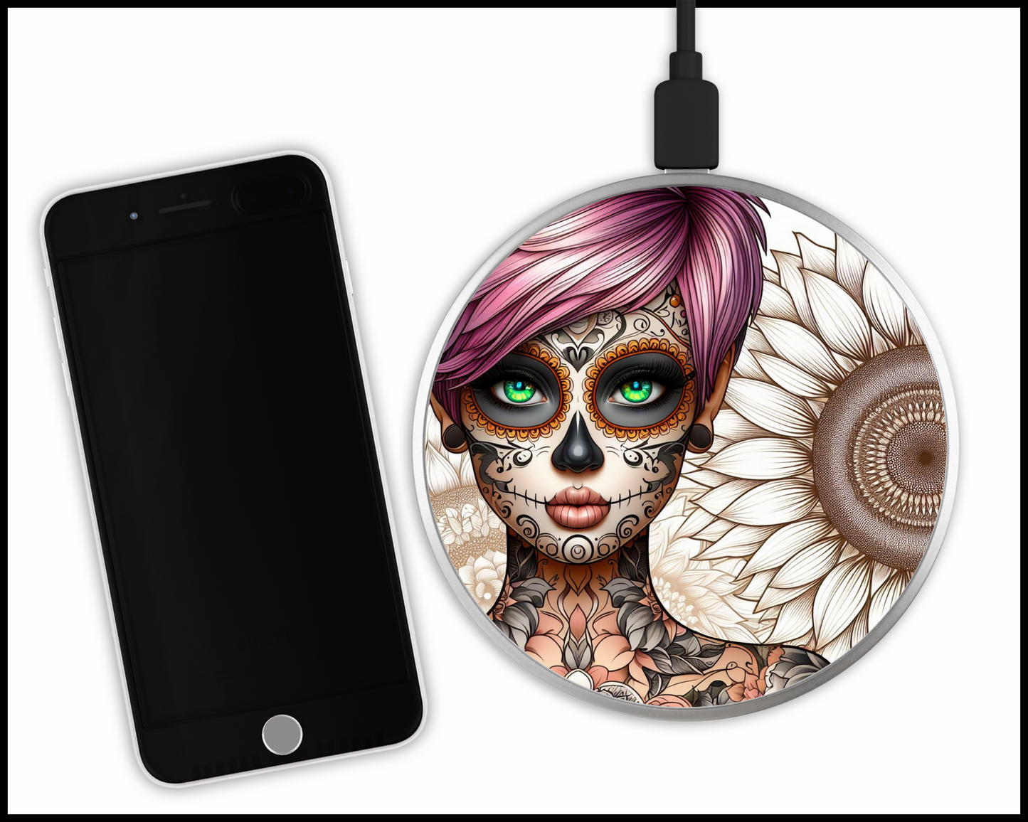 Mandala Women Sublimated Wireless Phone Charger (164)